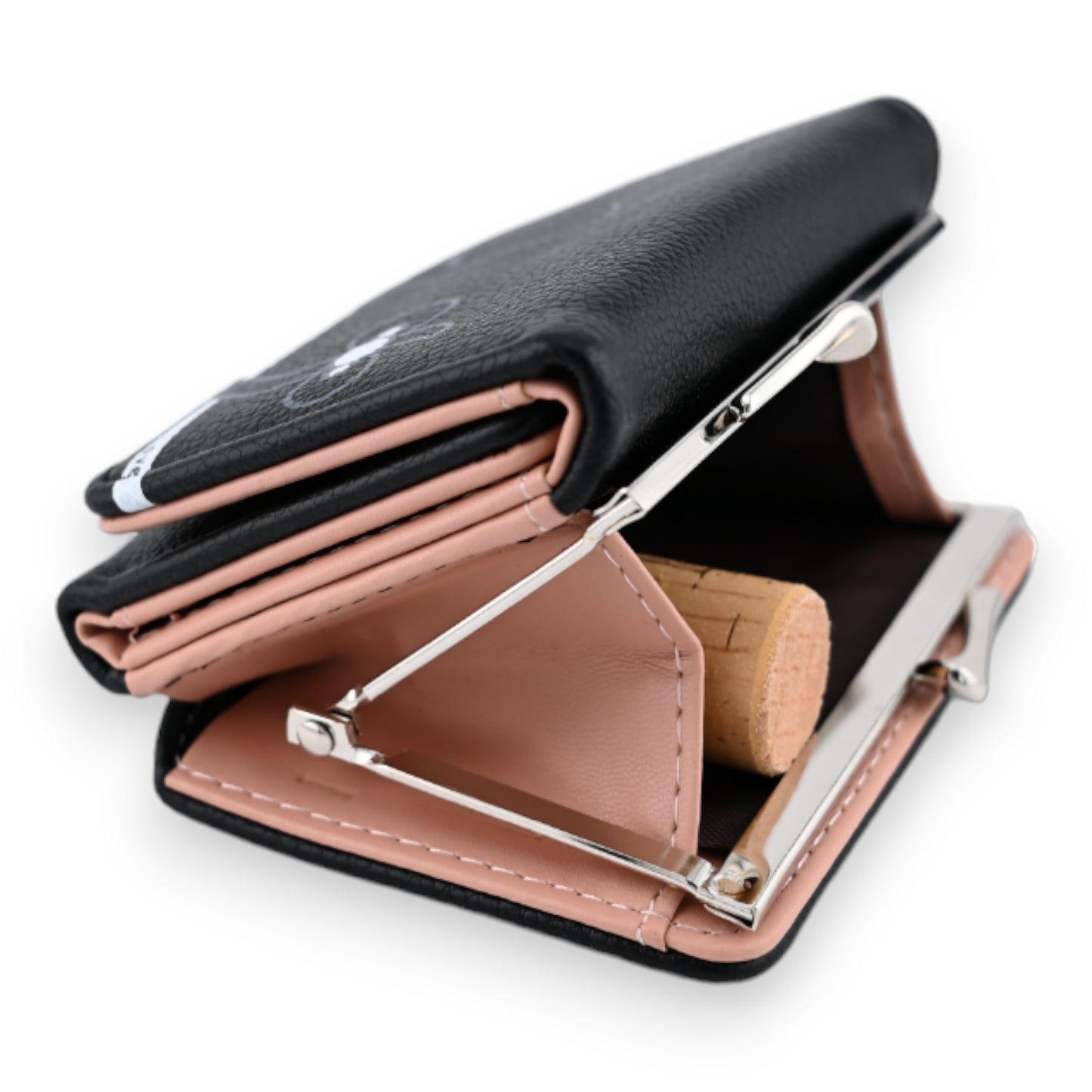 Petit portefeuille compact chat noir