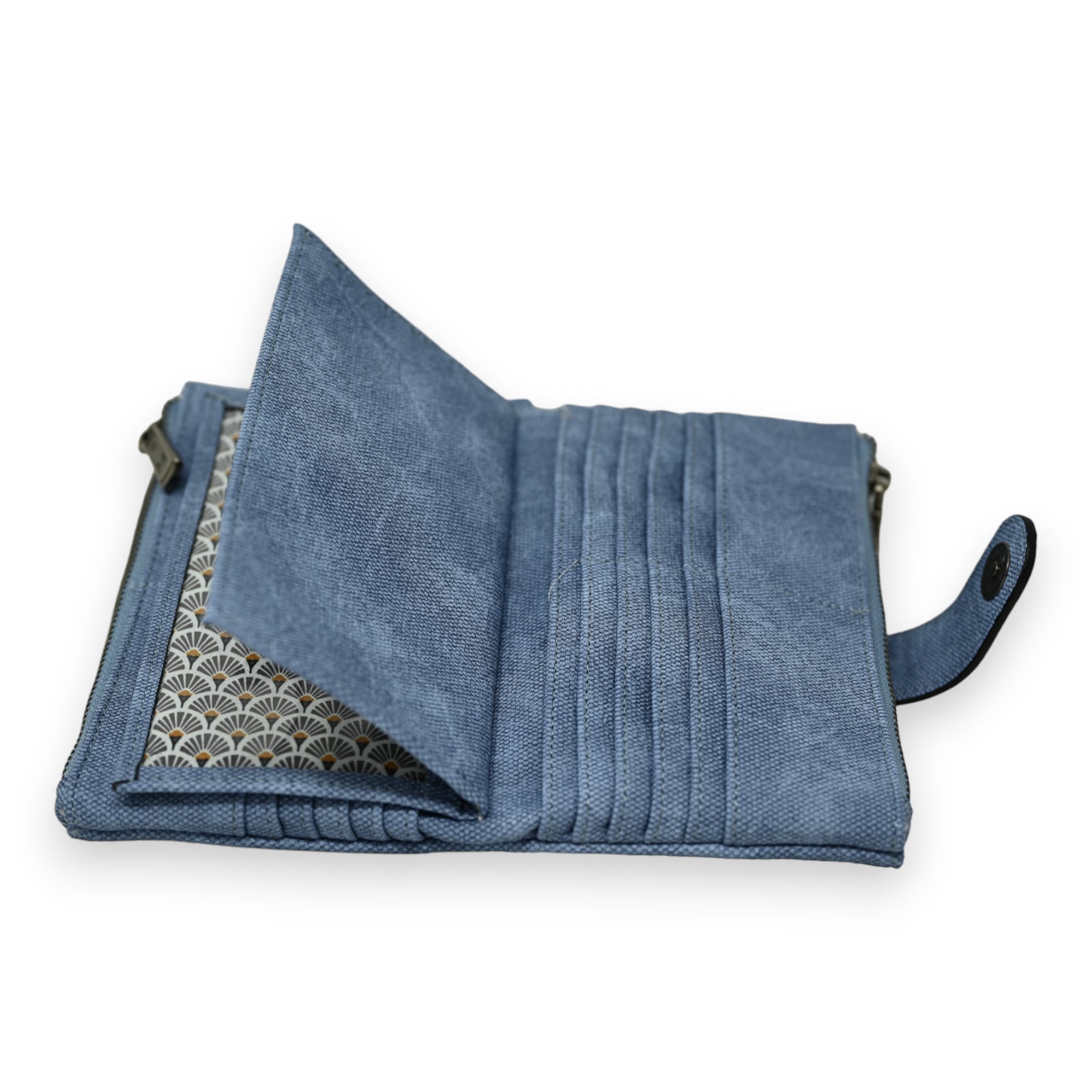 Portefeuille compagnon bleu jeans délavé