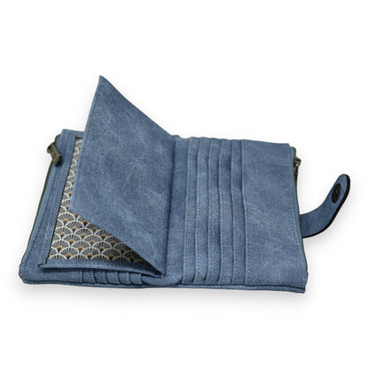 Portefeuille compagnon bleu jeans délavé