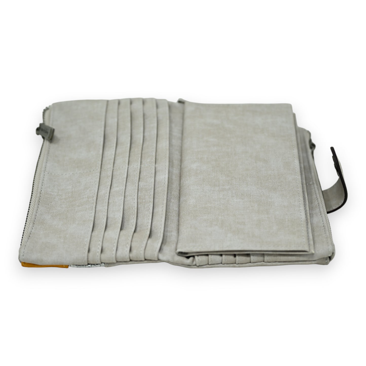 Portefeuille compagnon moutarde et argenté