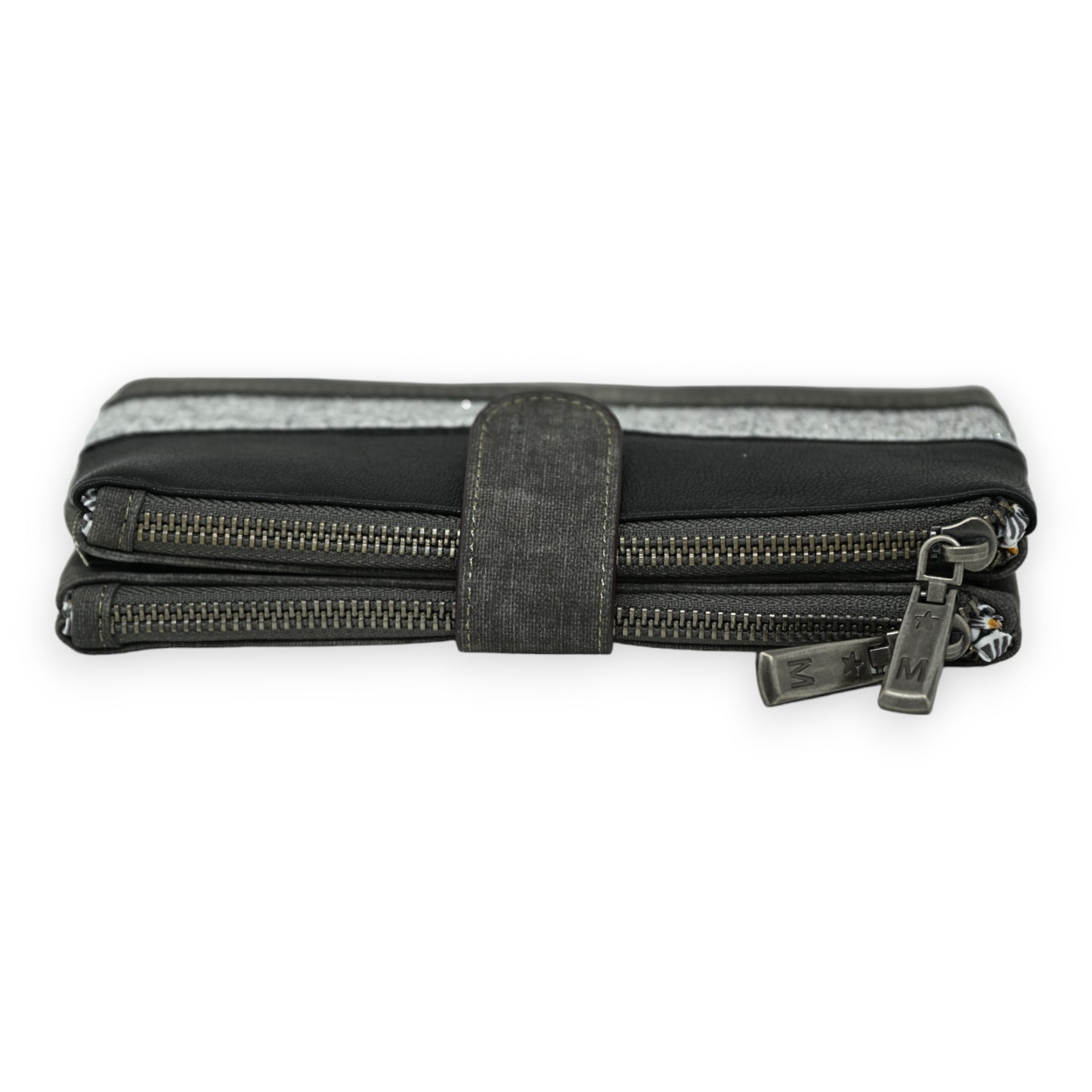 Portefeuille compagnon noir et argenté