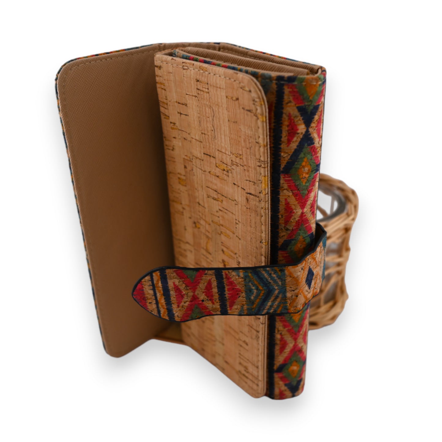 Portefeuille liège motif indien