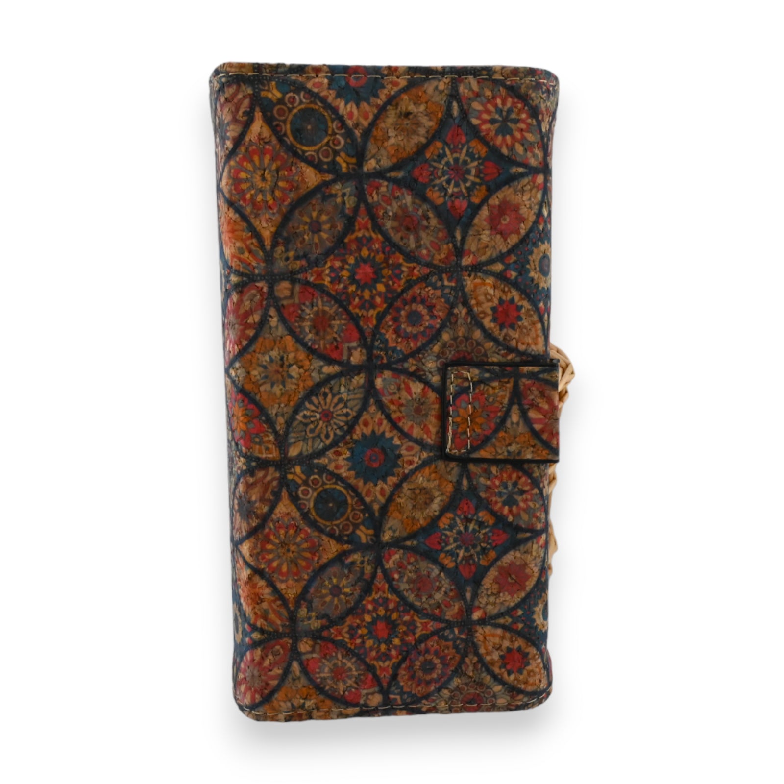 Portefeuille liège rosaces géométriques multicolores
