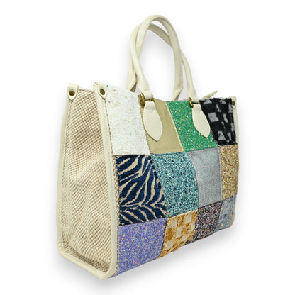 Sac à Main Patchwork Glitter Multicolore