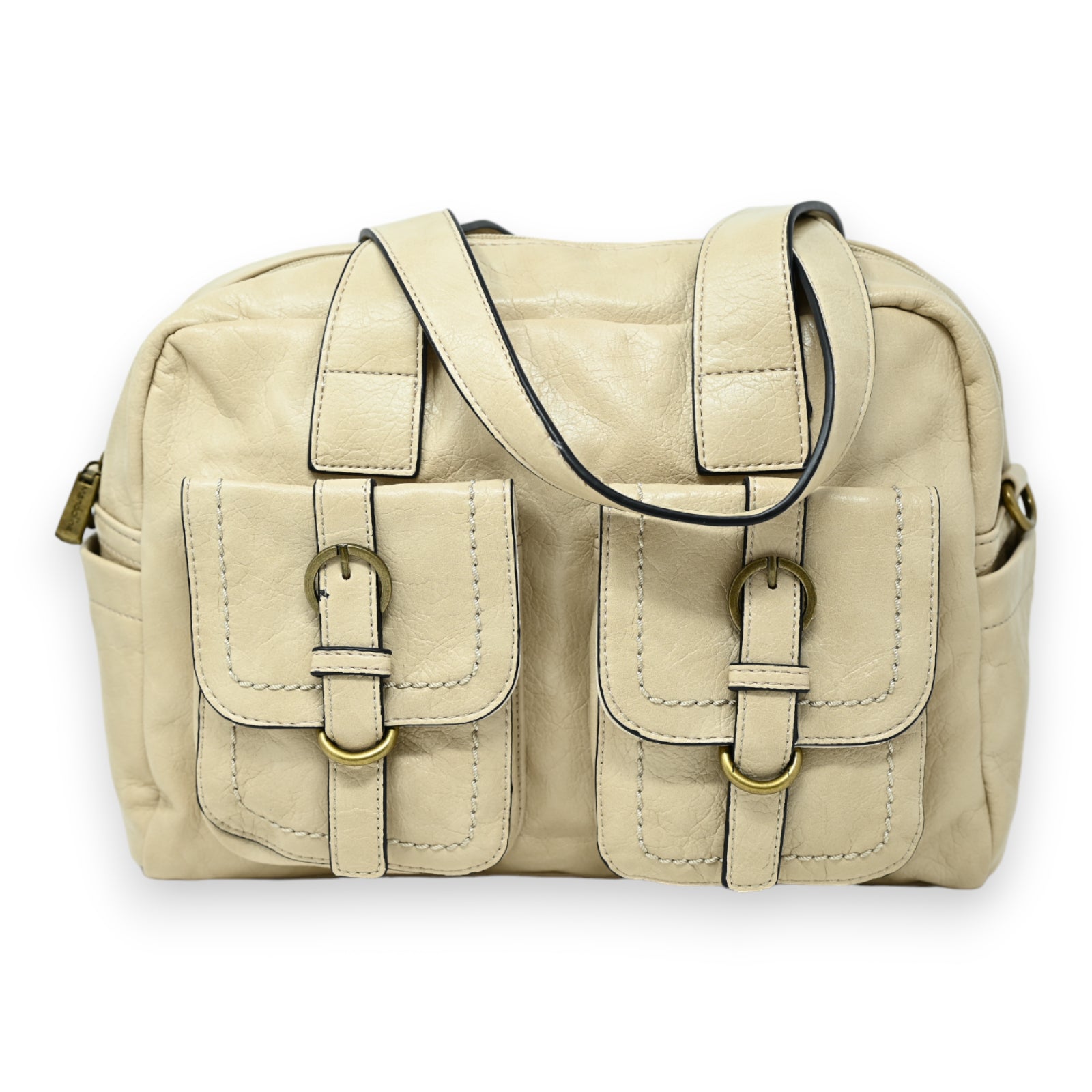 Sac à Main Double Poches Beige Style Vintage