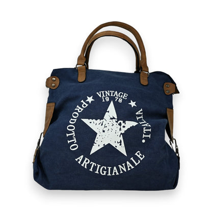 Sac à main vintage étoile bleu jeans