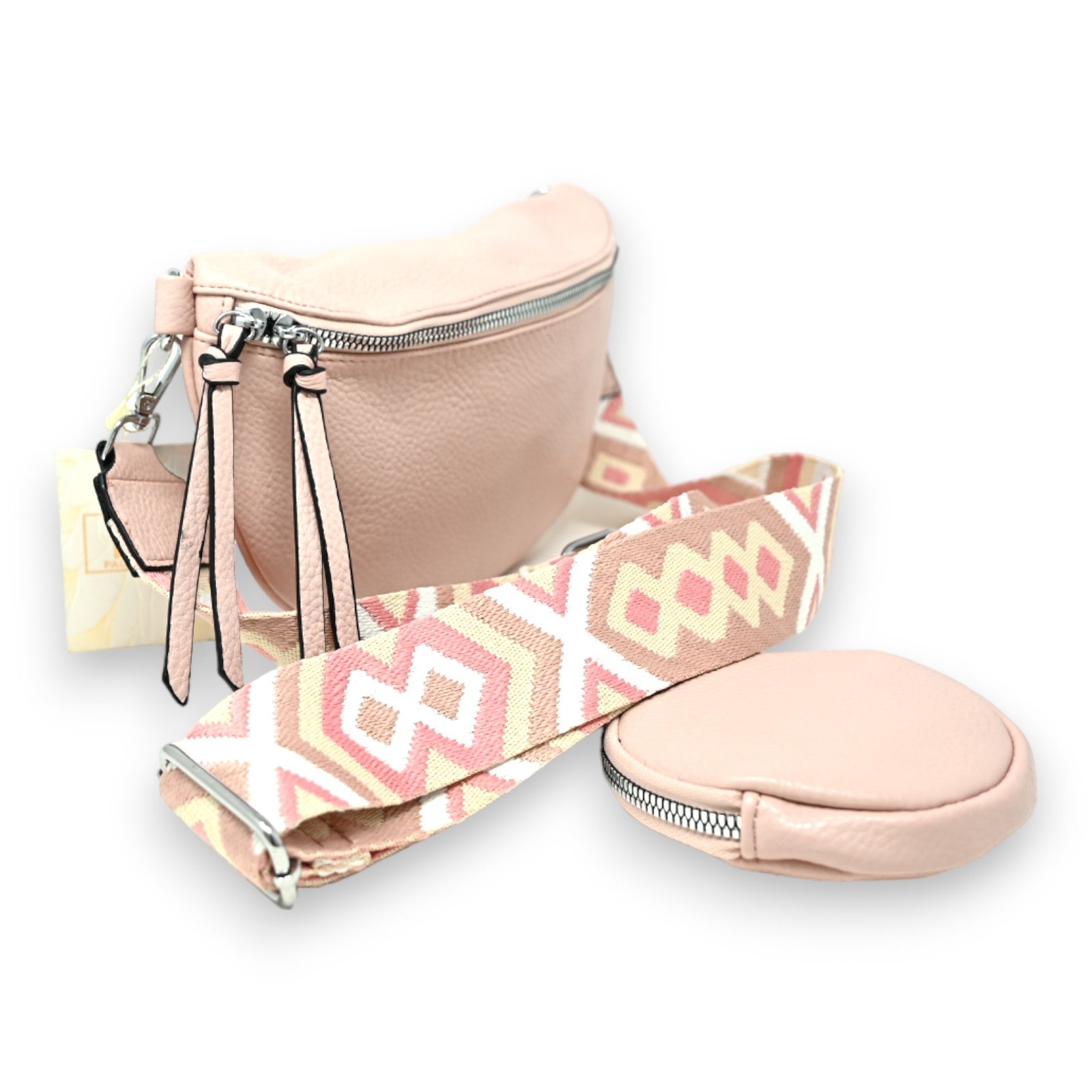 Sac banane bandoulière rose tendre