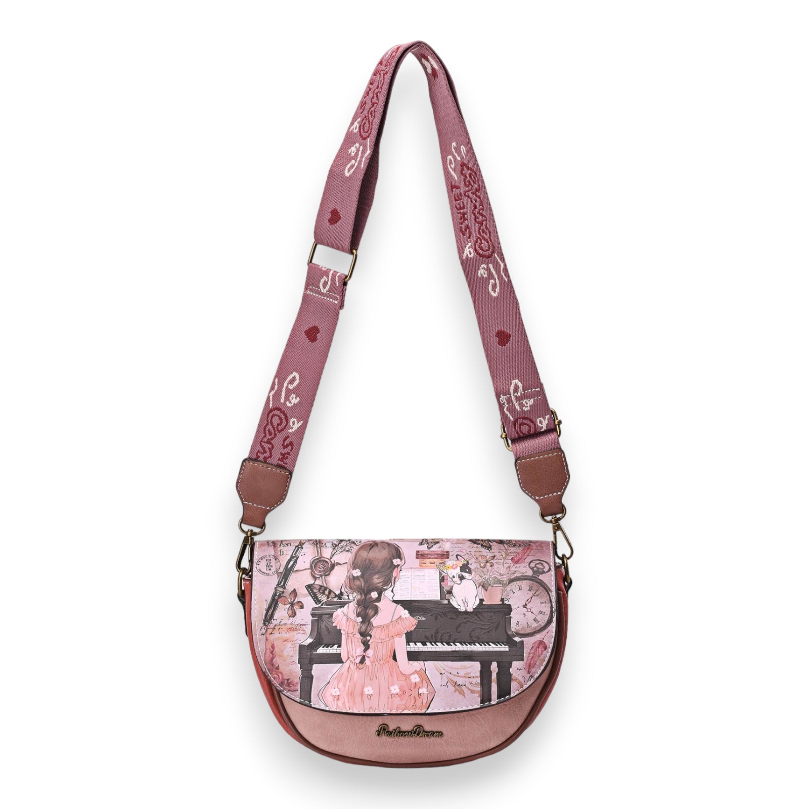 Sac bandoulière arrondi Sweet & Candy  petite fille au piano