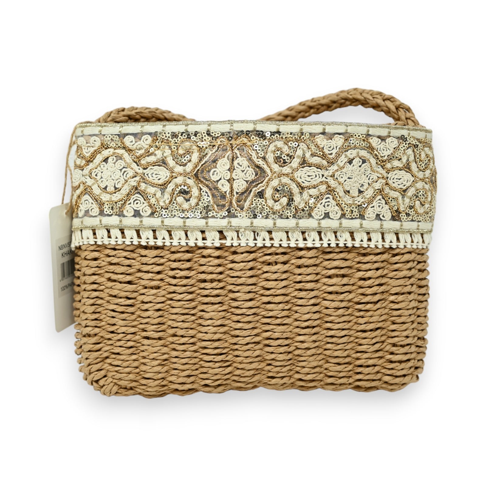 Sac bandoulière bohème paille et broderies