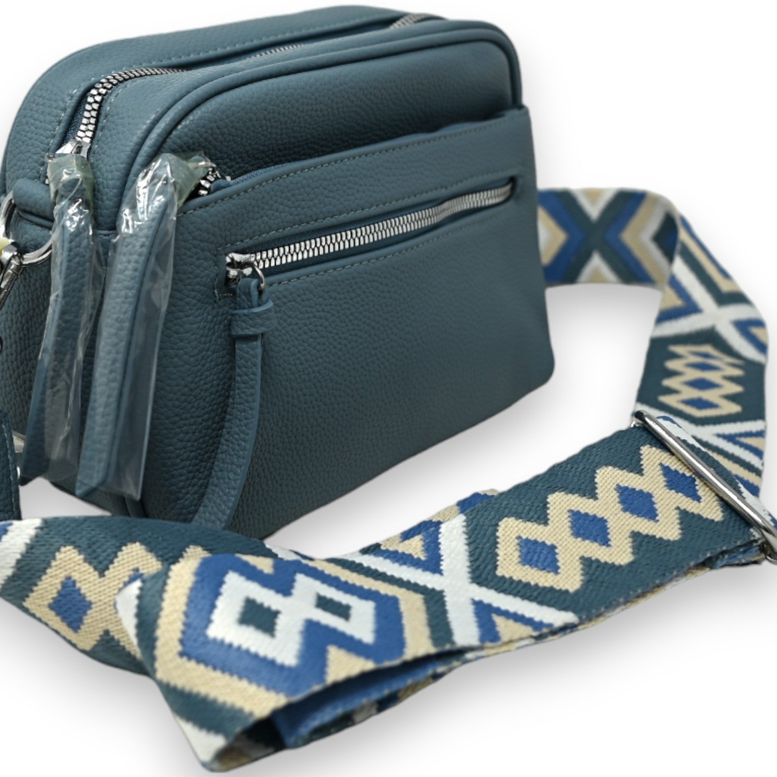 Sac bandoulière carré bleu jeans