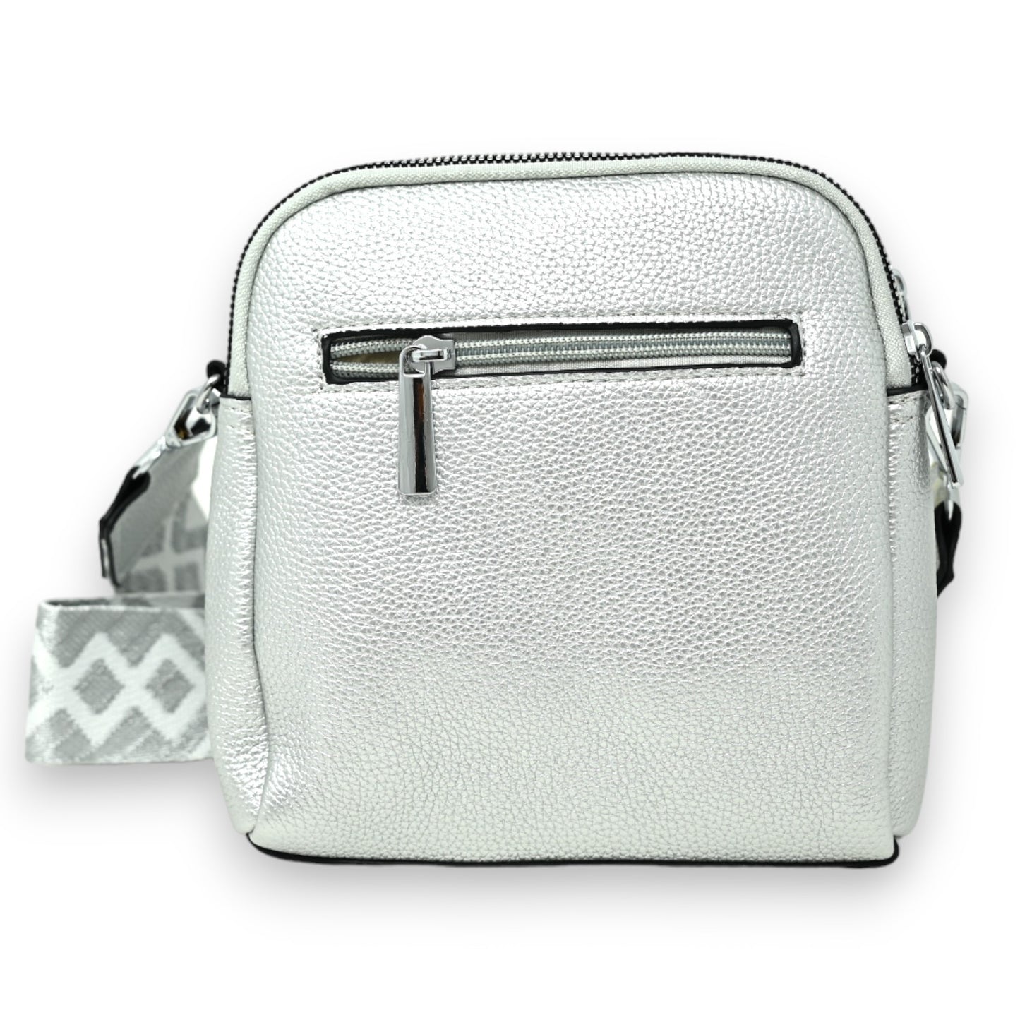 Sac bandoulière compacte argenté