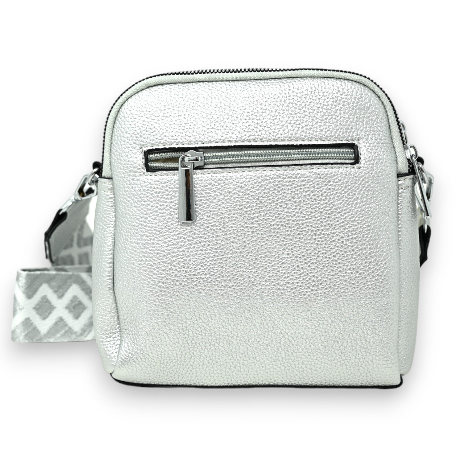 Sac bandoulière compacte argenté