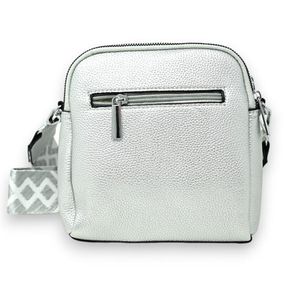 Sac bandoulière compacte argenté