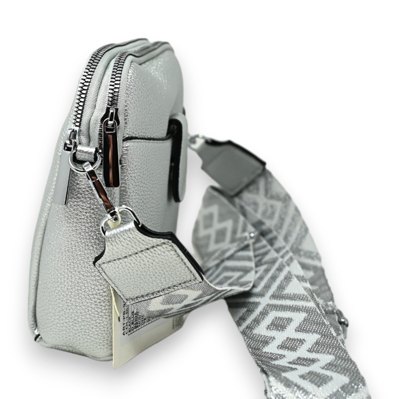 Sac bandoulière compacte argenté