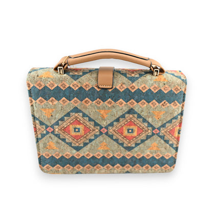 Sac bandoulière en liège motifs géométriques