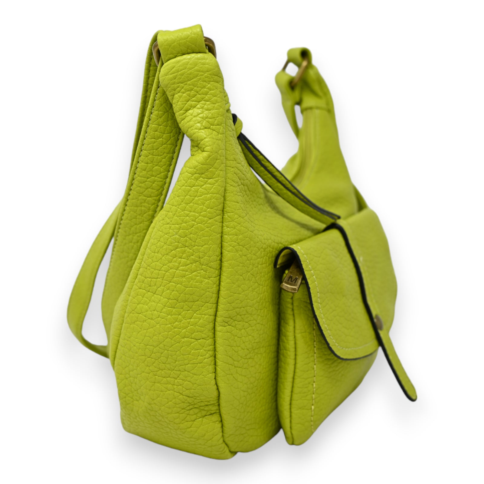 Sac bandoulière forme banane vert anis