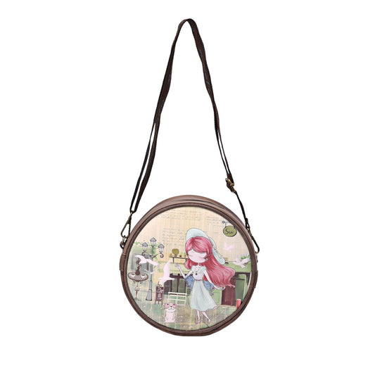 Sac bandoulière rond sur le thème des colombes