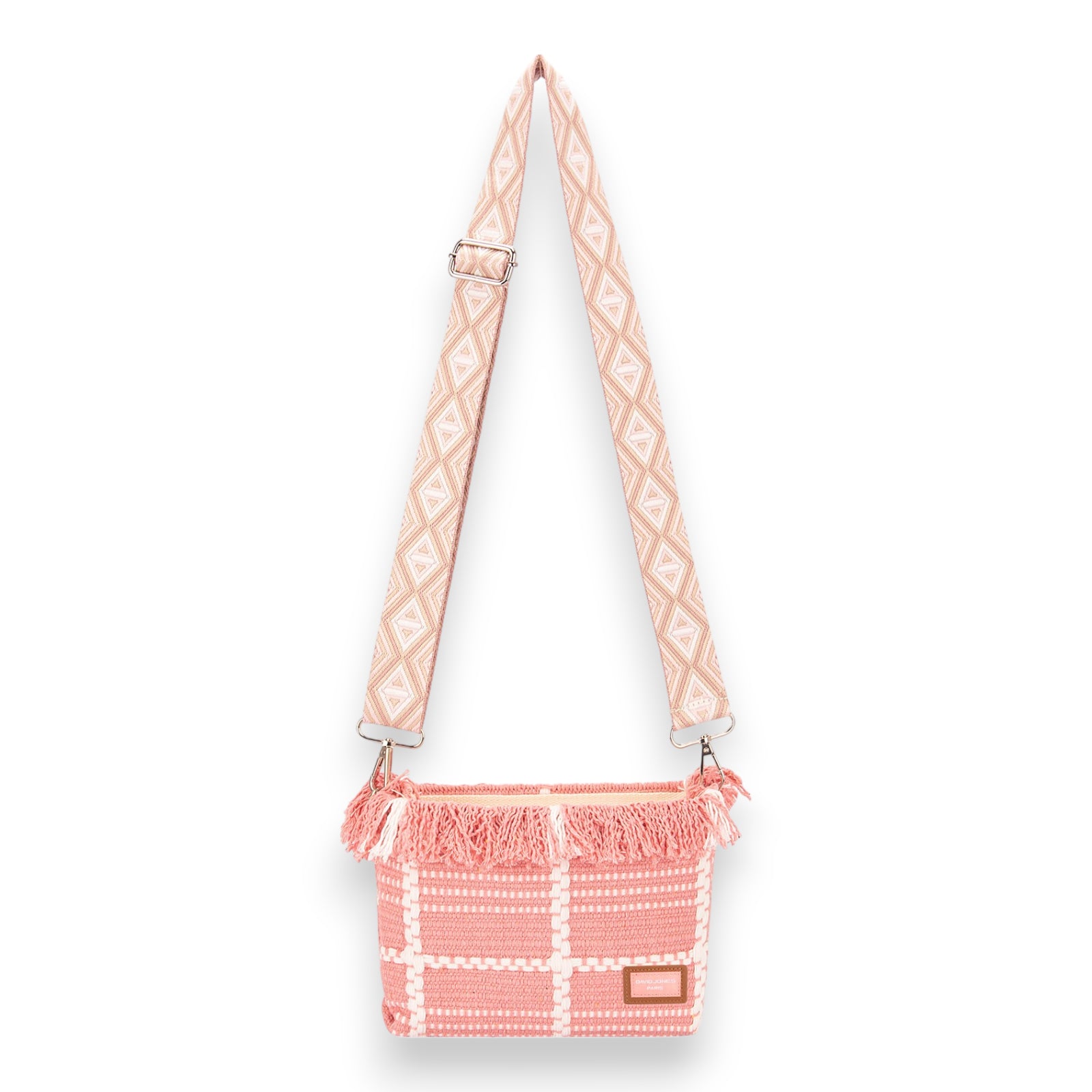 Sac bandoulière tissu David Jones rose