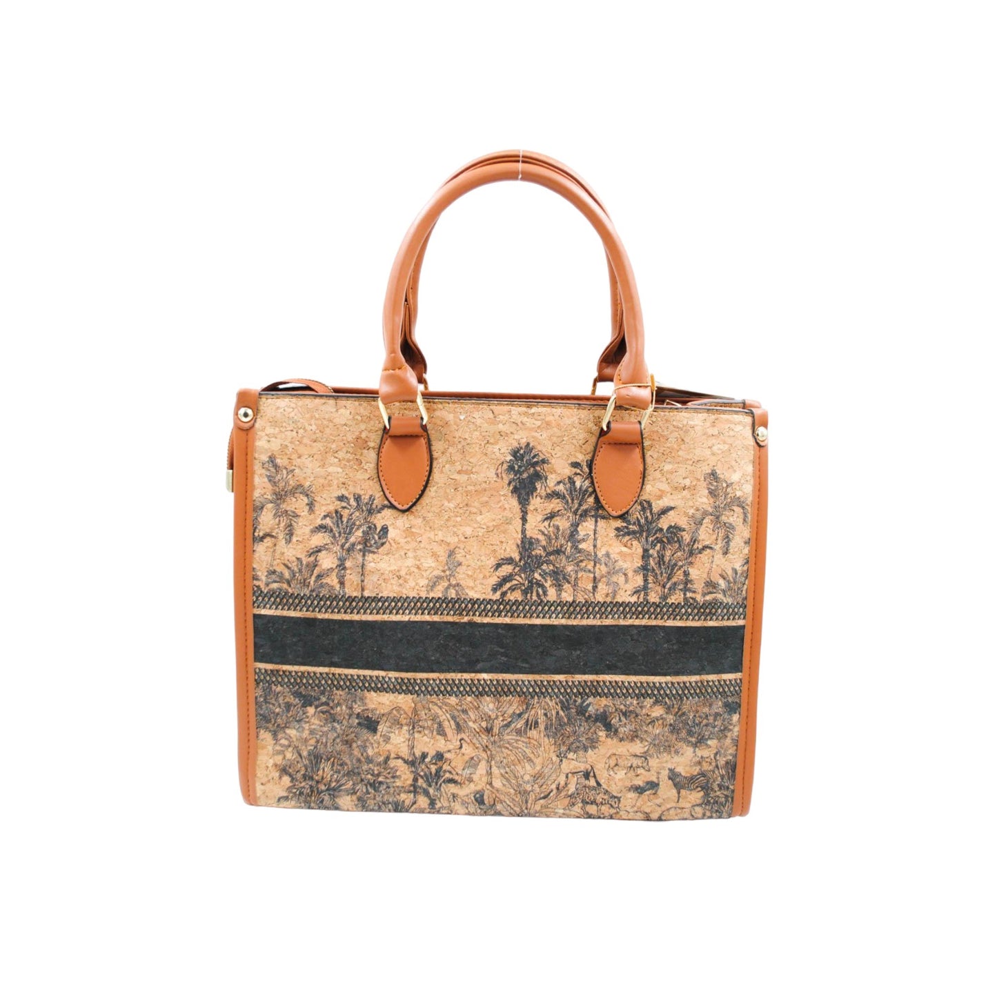 Sac en liège imprimé toile de jouy  bleu