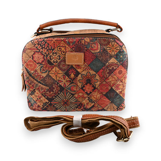 Sac liège carré graphisme multicolore