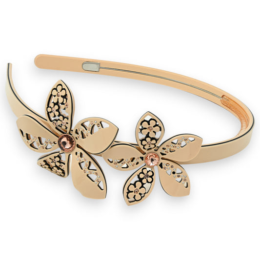 Serre-tête Fleurs Beige Rosé